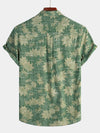 Bundle Of 3 |Men's Vintage Paisley Print 70s Green Boho Retro Tribal Short Sleeve Shirts