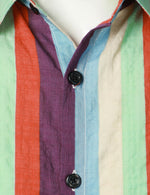 Men's Vintage Striped Summer Beach Beach Casual Short Sleeve Button Up Shirt
