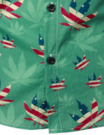 Men's Casual American Flag USA Patriotic 4th of July Print Holiday Short Sleeve Shirt