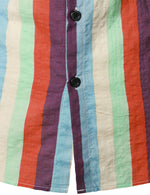 Men's Vintage Striped Summer Beach Beach Casual Short Sleeve Button Up Shirt