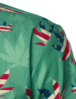 Men's Casual American Flag USA Patriotic 4th of July Print Holiday Short Sleeve Shirt