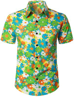 Men's Floral Cotton Tropical Hawaiian Mystery Machine Short Sleeve Shirt