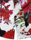 Men's Red Floral Holiday Button Up Vintage Casual Vacation Short Sleeve Shirt