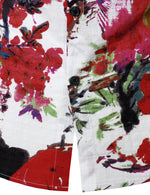 Men's Red Floral Holiday Button Up Vintage Casual Vacation Short Sleeve Shirt