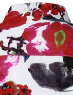 Men's Red Floral Holiday Button Up Vintage Casual Vacation Short Sleeve Shirt