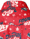 Men's 4th of July Print American USA Patriotic Button Up Red Short Sleeve Shirt
