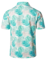 Men's Floral Tropical Print Cotton Summer Short Sleeve Sports Golf Polo Shirt