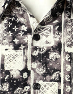 Men's Paisley Print Retro Cotton Button Up Summer Casual Short Sleeve Shirt