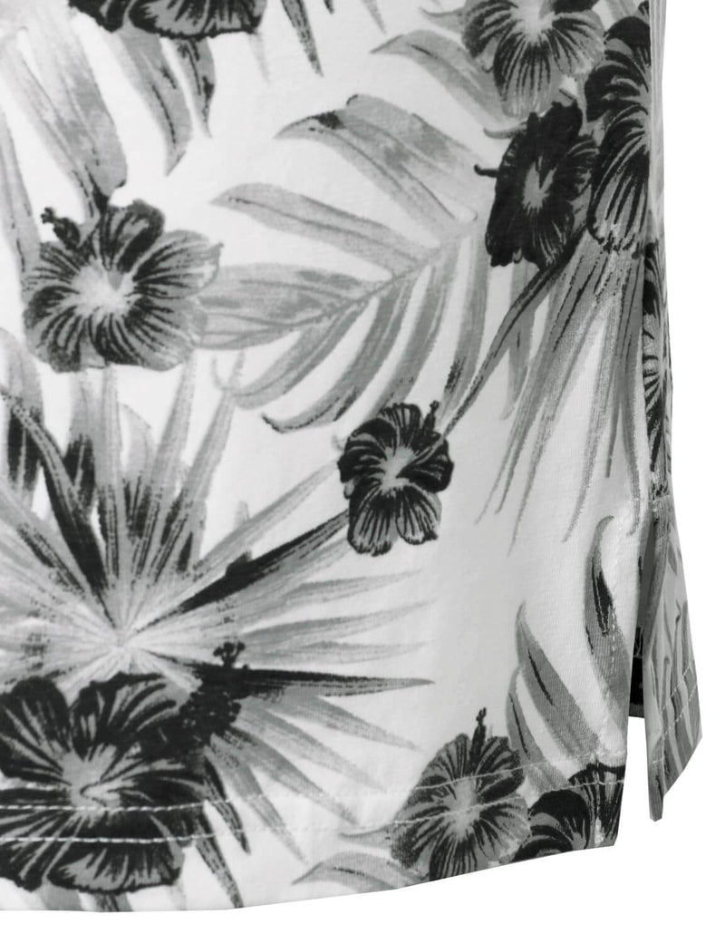 Men's Tropical Floral Print Cotton Vacation Sports Golf Short Sleeve Polo Shirt