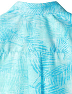 Men's Light Blue Tropical Print Beach Holiday Pocket Short Sleeve Shirt