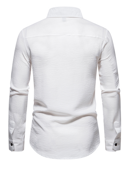 Men's Casual Solid Color Button Up Long Sleeve Shirt