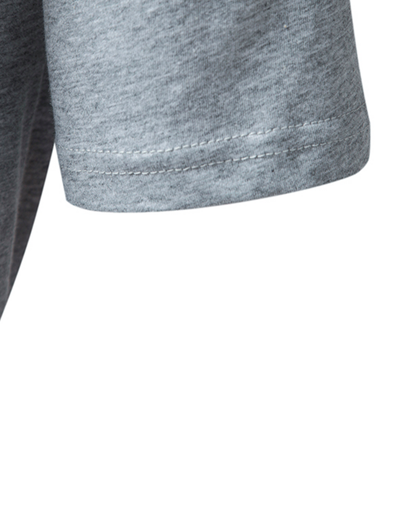 Men's V-Neck Cotton Casual Solid Color Short Sleeve T-Shirt