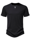 Men's V-Neck Cotton Casual Solid Color Short Sleeve T-Shirt