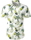 Men's Pineapple Print Hawaiian Cotton Shirt