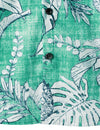Men's Beach Tropical Pineapple Print Pocket Cool Short Sleeve Green Hawaiian Shirt