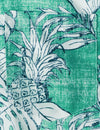 Men's Beach Tropical Pineapple Print Pocket Cool Short Sleeve Green Hawaiian Shirt