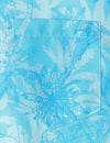 Men's Blue Hawaiian Funny Pink Flamingo Print Cool Summer Button Short Sleeve Shirt