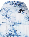 Men's Cotton Bamboo Art Print Button Summer Casual Short Sleeve Light Blue Hawaiian Shirt