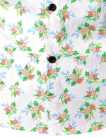Men's Casual Cotton Breathable Floral Print White Short Sleeve Hawaiian Shirt
