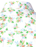 Men's Casual Cotton Breathable Floral Print White Short Sleeve Hawaiian Shirt