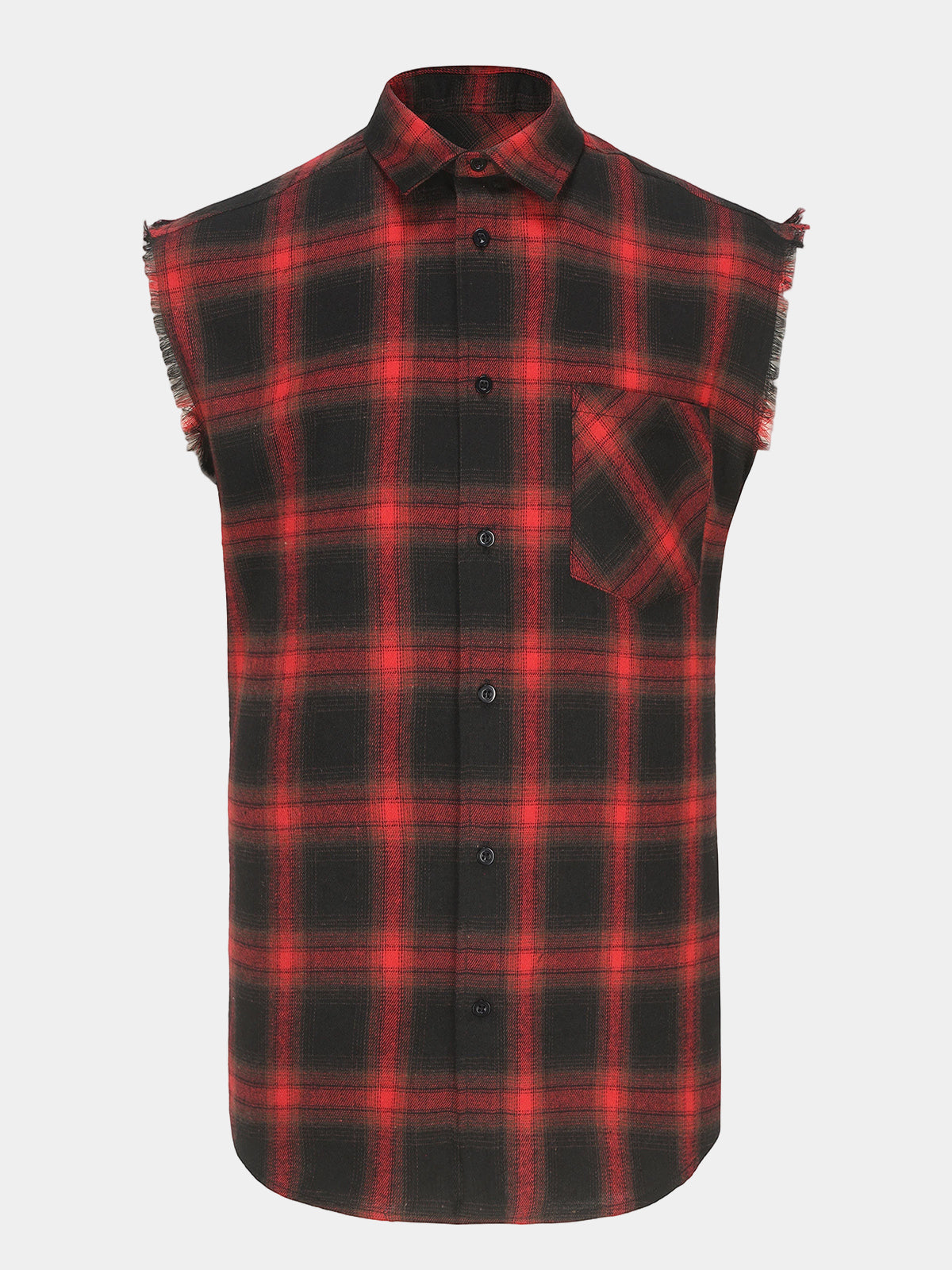 Men's Casual Summer Plaid Sleeveless Shirt