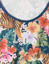 Men's Tiger And Floral Sleeveless Hawaiian Shirt Summer Beach Tank Tops