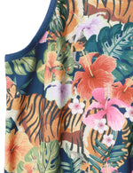 Men's Tiger And Floral Sleeveless Hawaiian Shirt Summer Beach Tank Tops