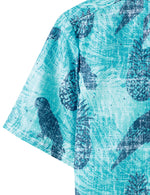Men's Pineapple Blue Hawaiian Summer Casual Beach Button Holiday Short Sleeve Shirt