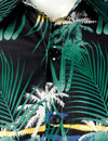 Men's Tropical Casual Cotton Vacation Beach Button Up Short Sleeve Green Hawaiian Shirt