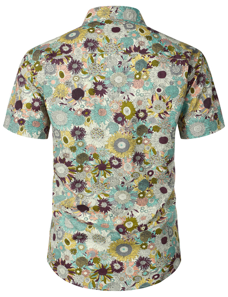 Bundle Of 3 | Men's Floral Summer Cotton Breathable Flower Short Sleeve Hawaiian Shirts