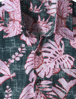 Men's Summer Purple Tropical Pineapple Print Pocket Short Sleeve Hawaiian Shirt
