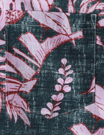 Men's Summer Purple Tropical Pineapple Print Pocket Short Sleeve Hawaiian Shirt