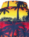 Men's Orange Hawaiian Tropical Palm Tree Floral Beach Button 100% Cotton Short Sleeve Shirt