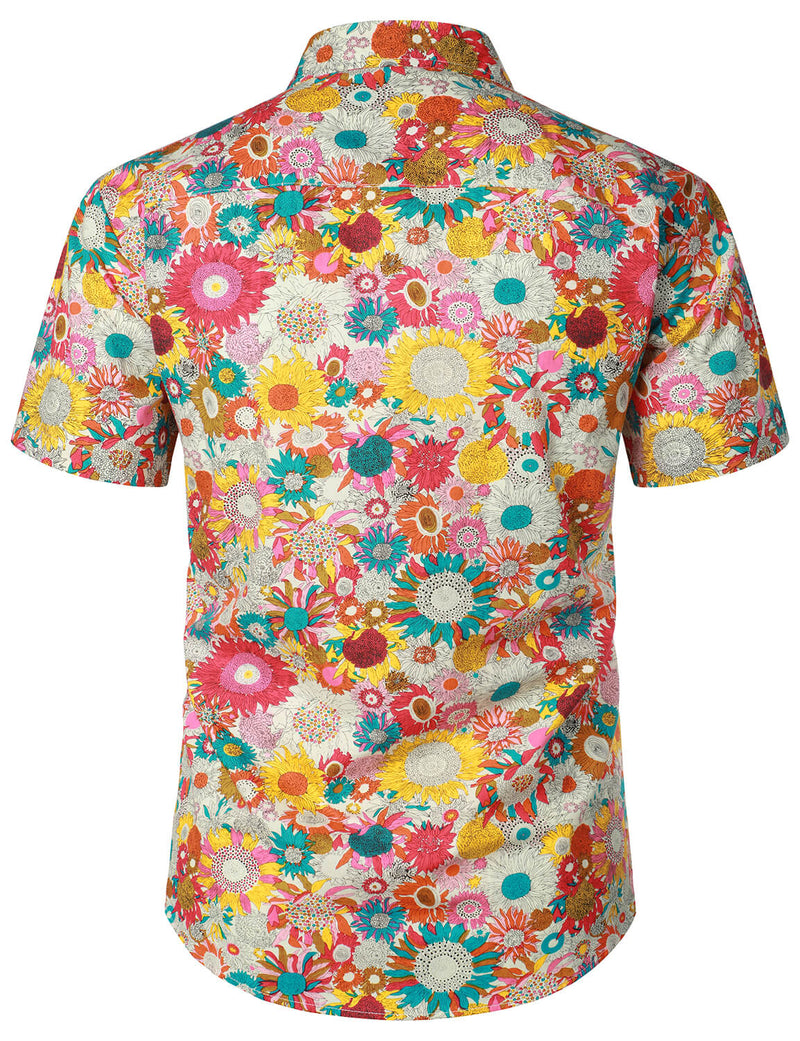 Bundle Of 3 | Men's Floral Summer Cotton Breathable Flower Short Sleeve Hawaiian Shirts