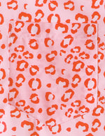 Men's Summer Tropical Plant Pink Leopard Animal Print Cheetah Casual Hawaiian Short Sleeve Shirt