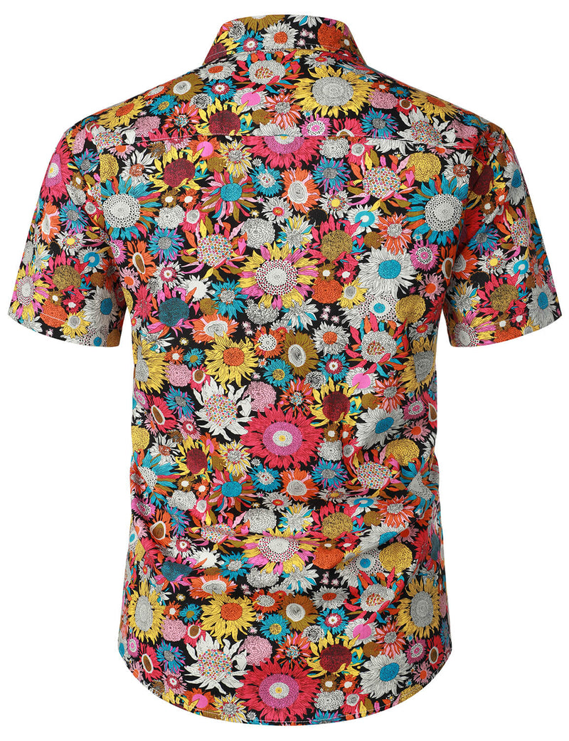Bundle Of 3 | Men's Floral Summer Cotton Breathable Flower Short Sleeve Hawaiian Shirts