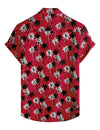 Men's Red Palm Tree Summer Casual Hawaiian Beach Matching Shirt and Shorts Set