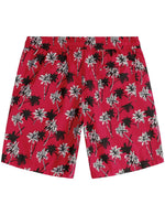Men's Red Palm Tree Summer Casual Hawaiian Beach Matching Shirt and Shorts Set