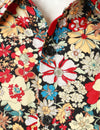 Men's Retro Floral Cotton Breathable Vintage Flower Button Long Sleeve Dress Shirt