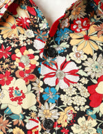 Men's Retro Floral Cotton Breathable Vintage Flower Button Long Sleeve Dress Shirt