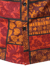 Men's Tropical Vintage Hawaiiwan Red Cotton Pineapple Floral Beach Button Short Sleeve Shirt