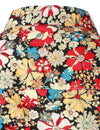 Men's Retro Floral Cotton Breathable Vintage Flower Button Long Sleeve Dress Shirt