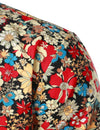 Men's Retro Floral Cotton Breathable Vintage Flower Button Long Sleeve Dress Shirt