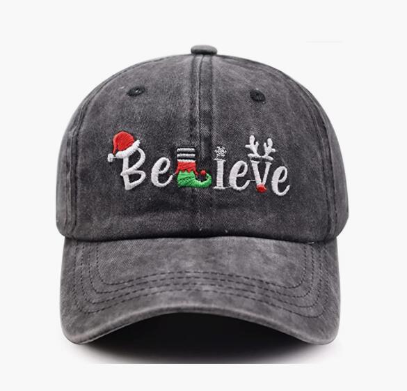 Funny Christmas Hat Cotton Elf Embroidered Xmas Holiday Baseball Cap For Adults Unisex