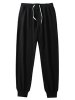 Men's 100% Cotton Casual Solid Color Basic Sports Pants Joggers Trousers