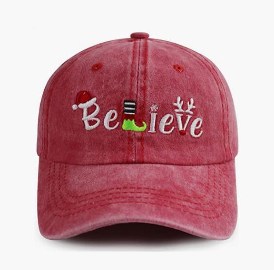 Funny Christmas Hat Cotton Elf Embroidered Xmas Holiday Baseball Cap For Adults Unisex
