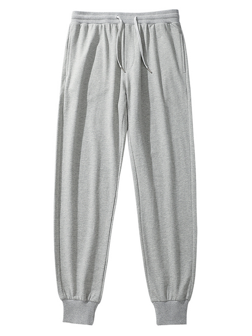 Men's 100% Cotton Casual Solid Color Basic Sports Pants Joggers Trousers