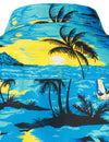 Men's Blue Hawaiian Cruise Tropical Island Vacation Summer Short Sleeve Cotton Shirt