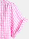 Bundle Of 2 | Men's Casual Solid Color Plaid Cotton Pocket Shirts