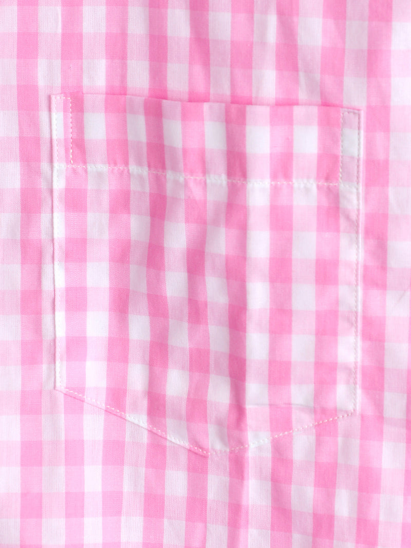 Bundle Of 2 | Men's Casual Solid Color Plaid Cotton Pocket Shirts